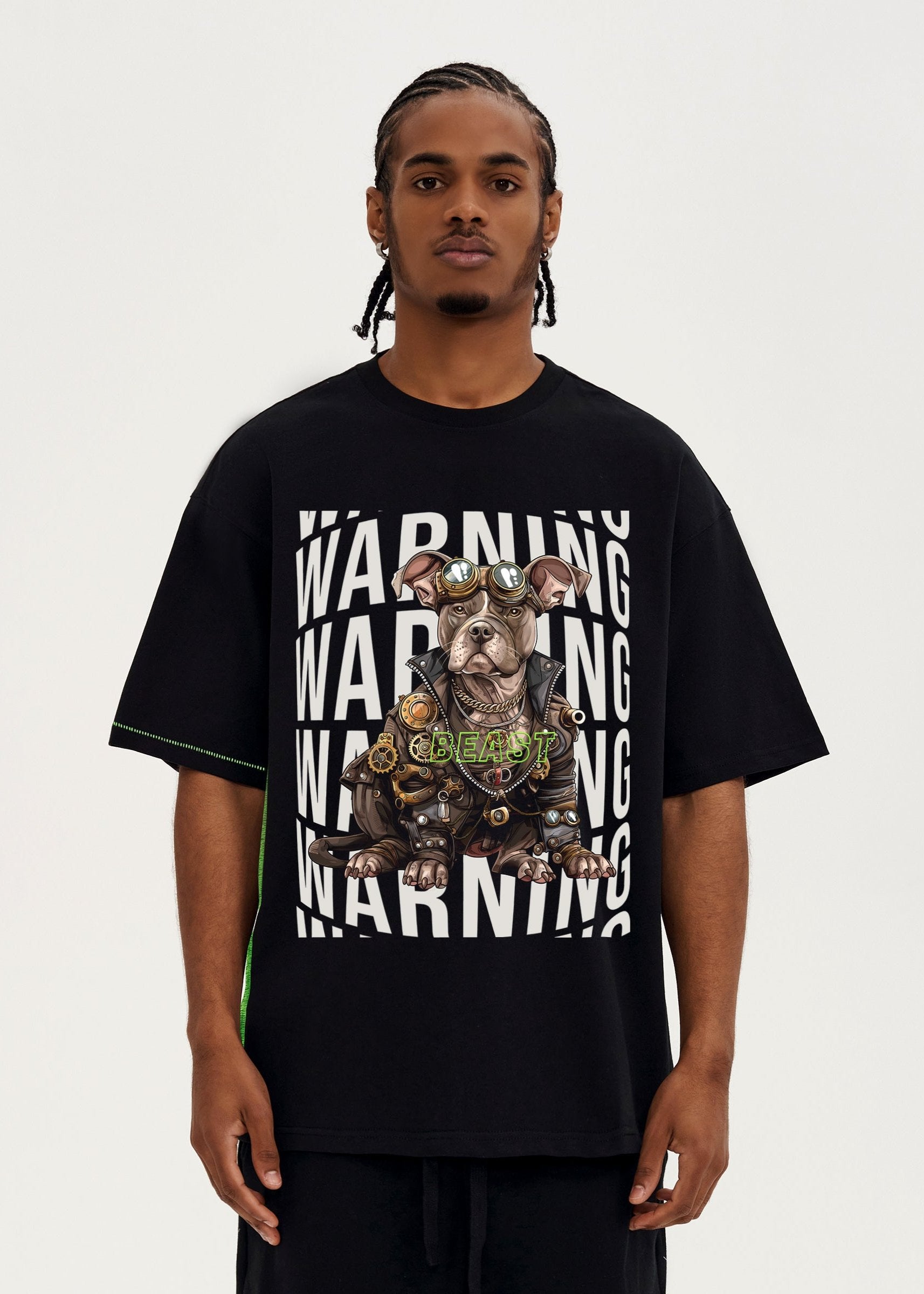 Pit Bull Warning Graphic Tee